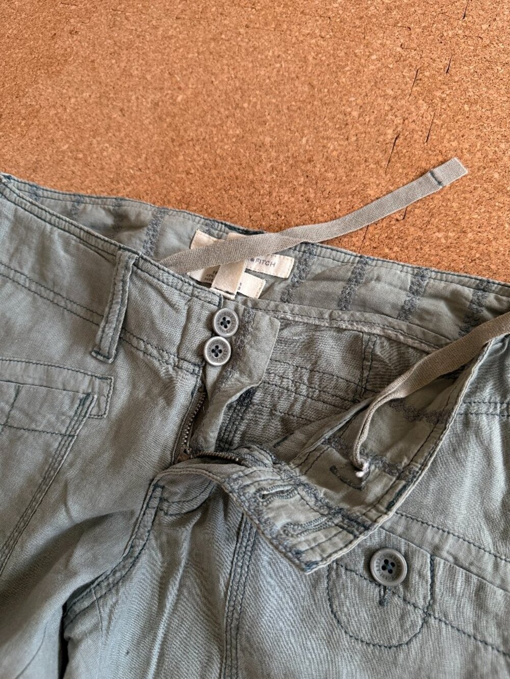 Abercrombie & Fitch pants linen/cotton low rise pants